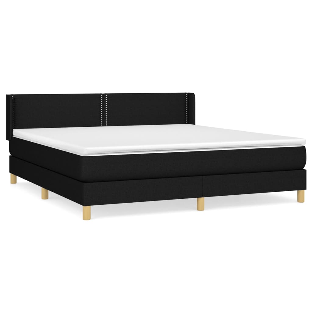 Sommier à lattes de lit avec matelas Noir 160x200 cm Tissu - XIOS