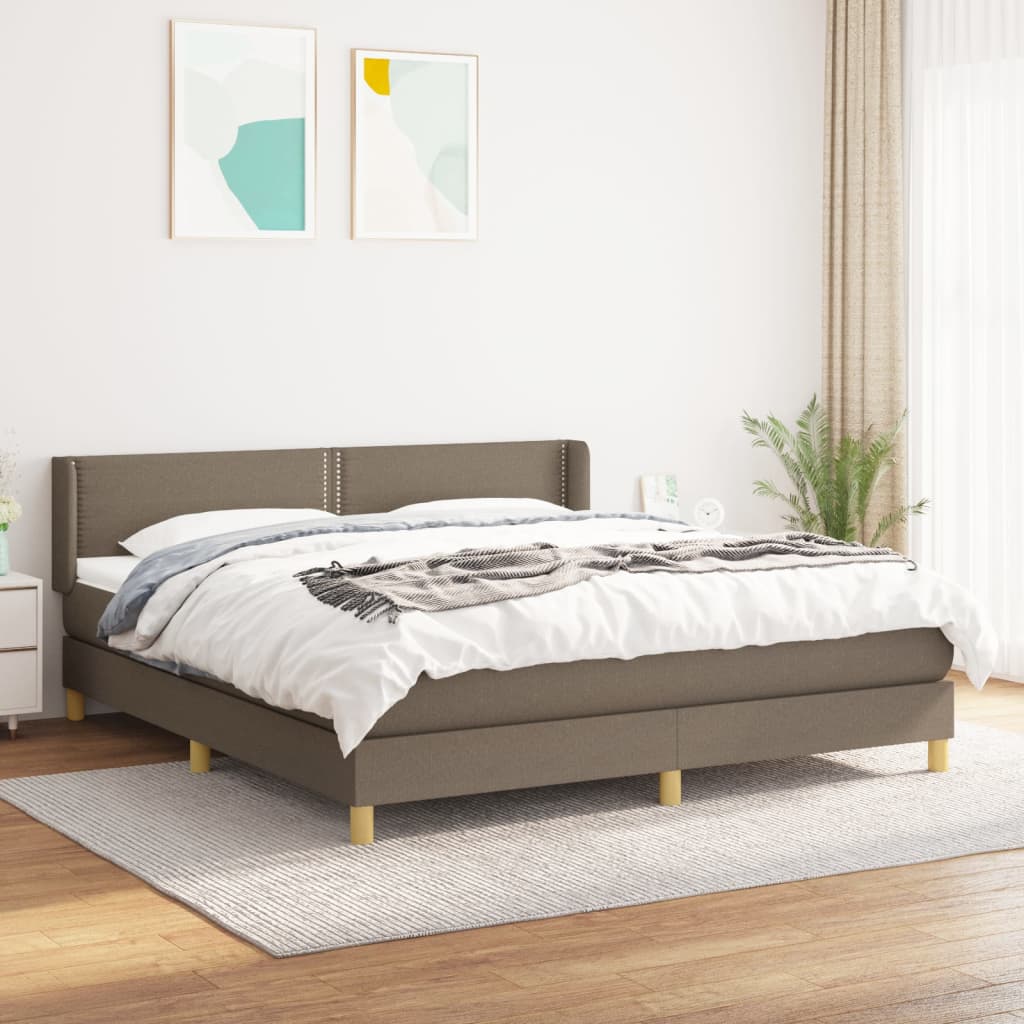 Sommier à lattes de lit avec matelas Taupe 180x200 cm Tissu - XIOS