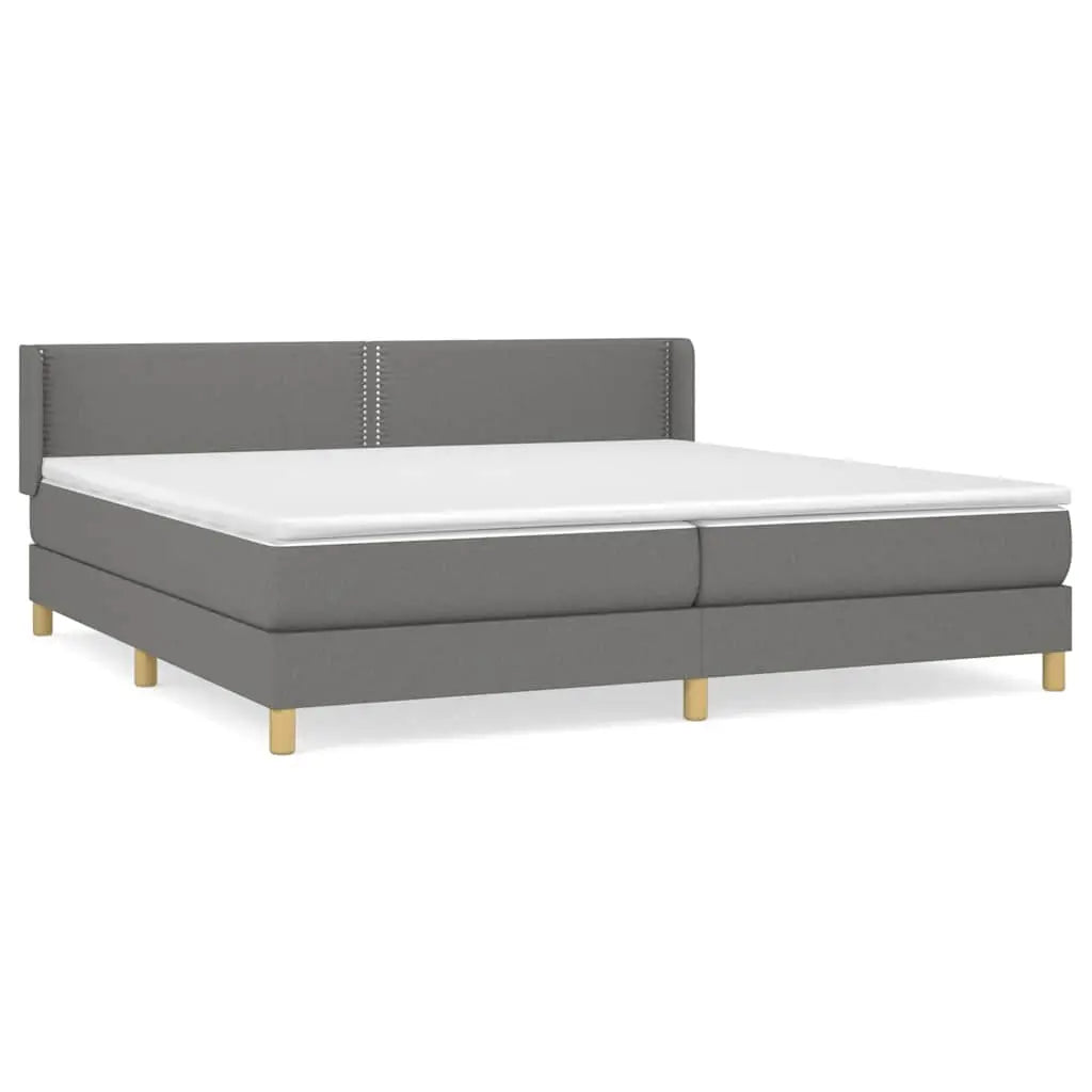 Sommier à lattes de lit avec matelas Gris foncé 200x200cm Tissu - XIOS