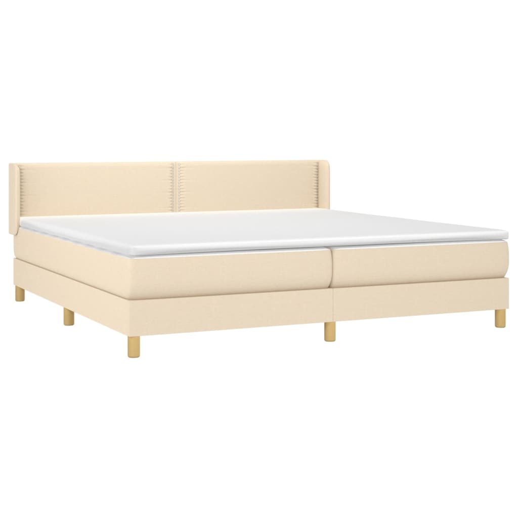 Sommier à lattes de lit avec matelas Crème 200x200 cm Tissu - XIOS