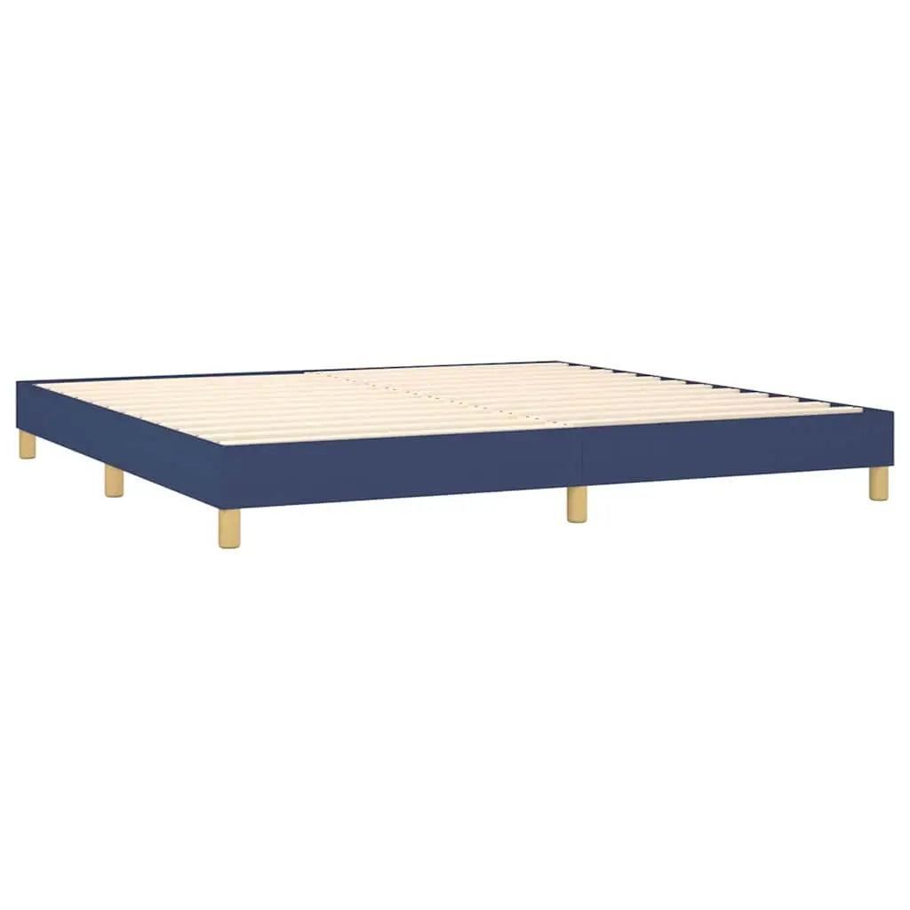 Sommier à lattes de lit avec matelas Bleu 200x200 cm Tissu - XIOS