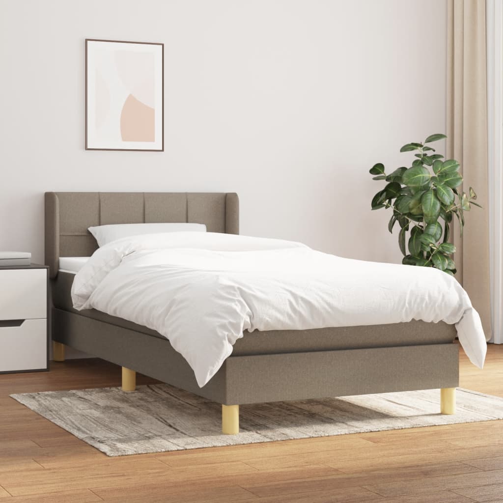 Sommier à lattes de lit avec matelas Taupe 80x200 cm Tissu - XIOS