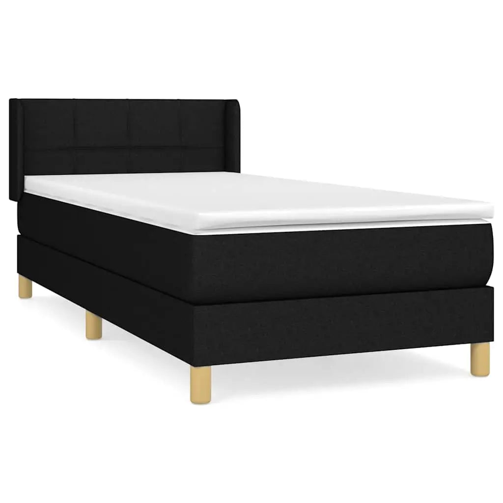 Sommier à lattes de lit avec matelas Noir 90x190 cm Tissu - XIOS