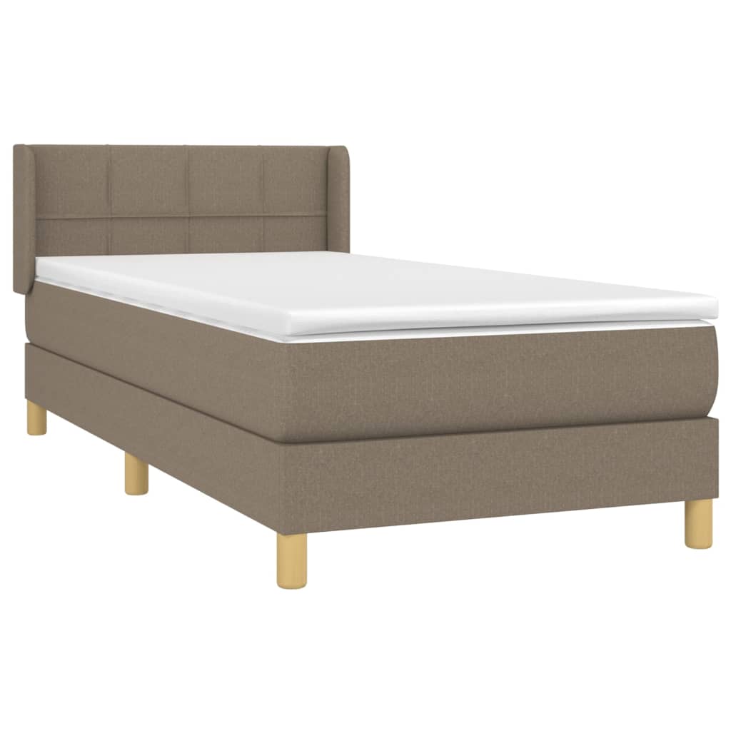 Sommier à lattes de lit avec matelas Taupe 90x190 cm Tissu - XIOS