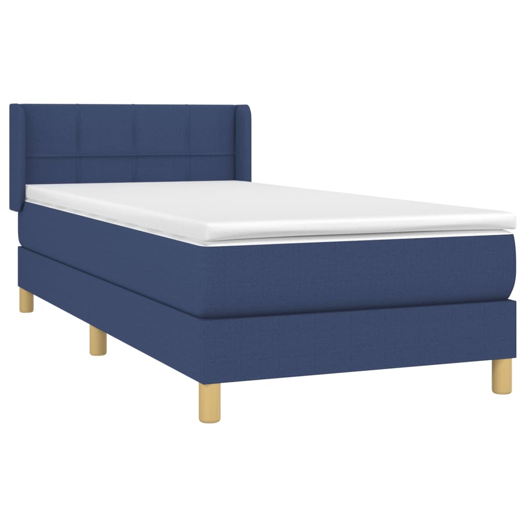 Sommier à lattes de lit avec matelas Bleu 90x190 cm Tissu - XIOS