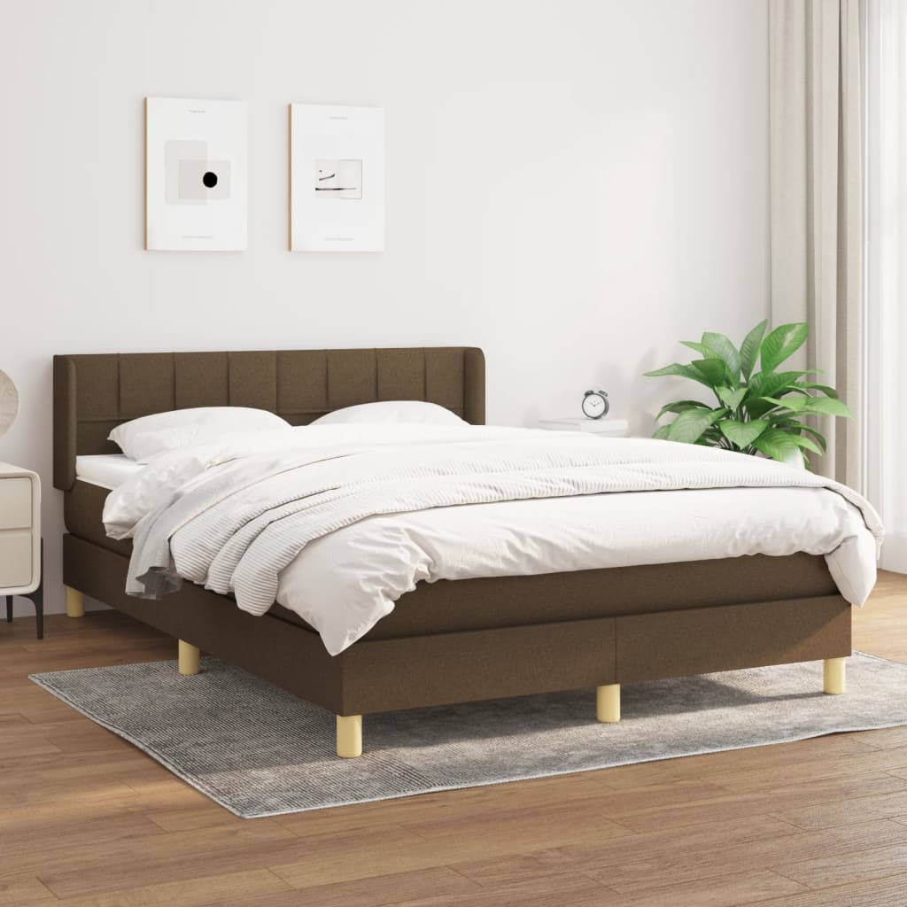 Sommier à lattes de lit avec matelas Marron foncé 140x190 cm - XIOS