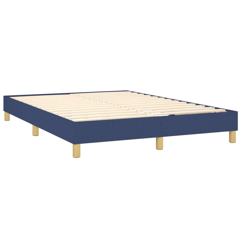Sommier à lattes de lit avec matelas Bleu 140x200 cm Tissu - XIOS