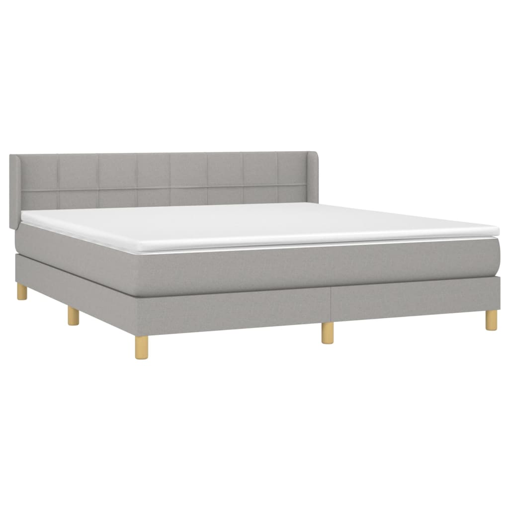 Sommier à lattes de lit avec matelas Gris clair 180x200cm Tissu - XIOS