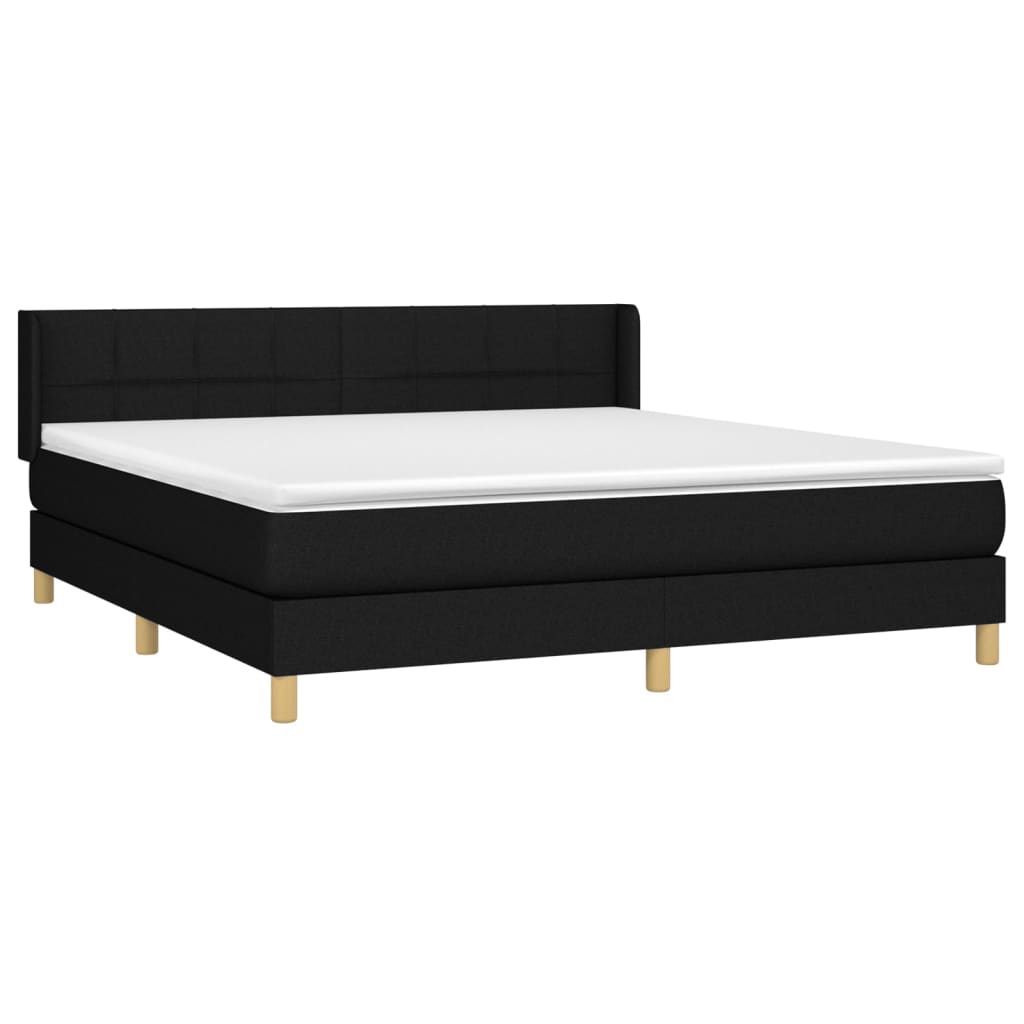 Sommier à lattes de lit avec matelas Noir 180x200 cm Tissu - XIOS