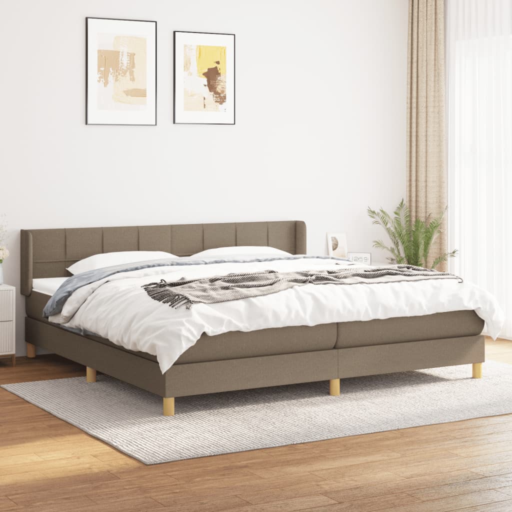 Sommier à lattes de lit avec matelas Taupe 200x200 cm Tissu - XIOS