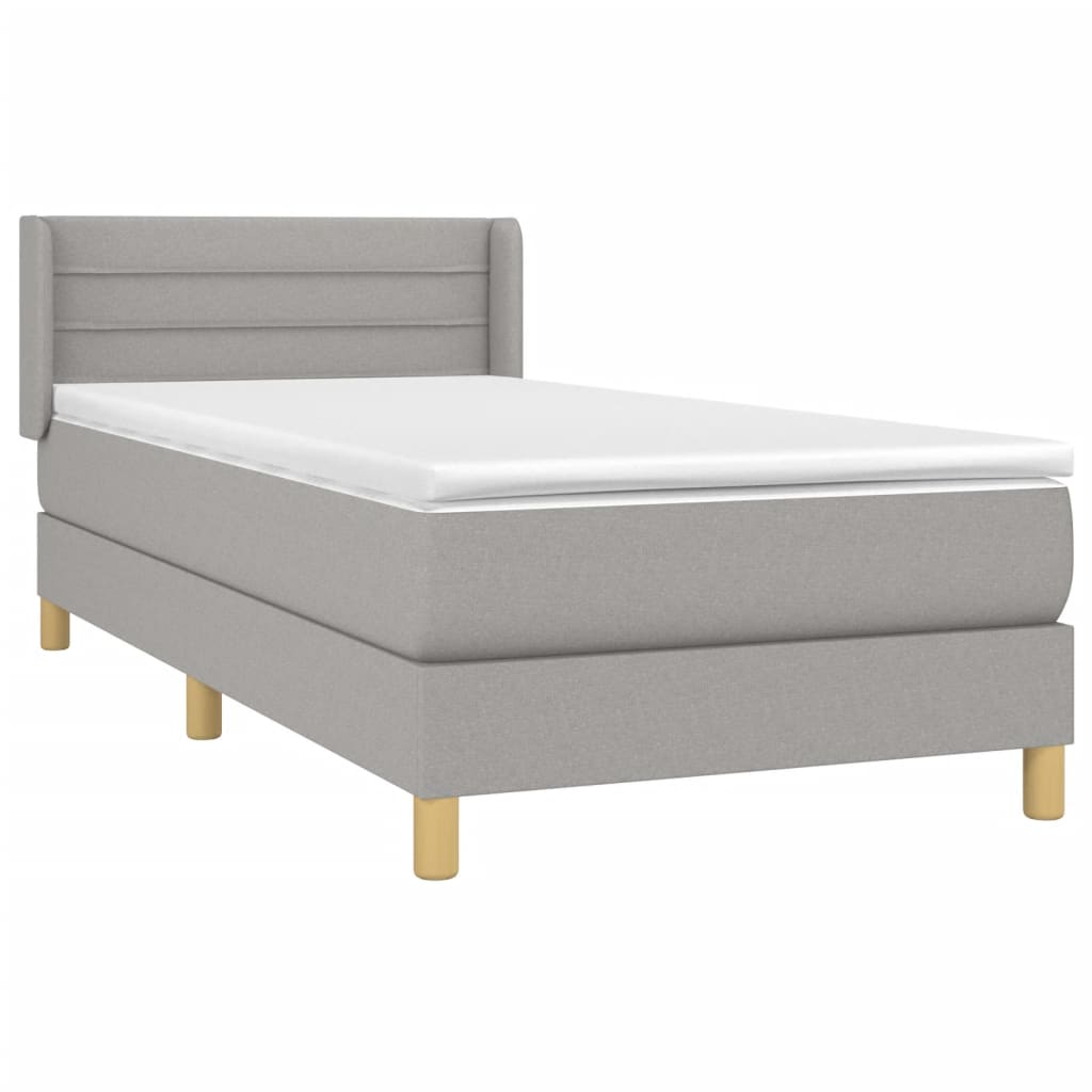 Sommier à lattes de lit avec matelas Gris clair 100x200cm Tissu - XIOS