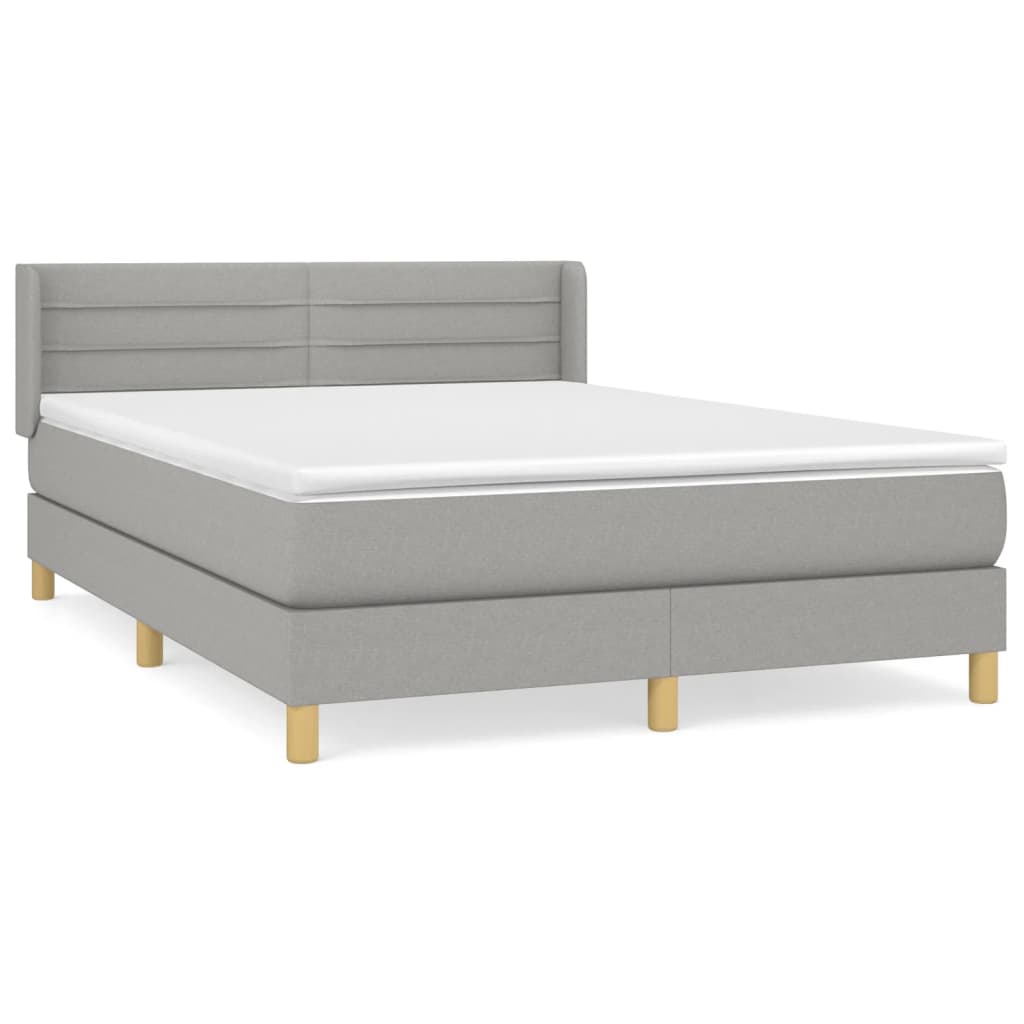 Sommier à lattes de lit avec matelas Gris clair 140x190cm Tissu - XIOS