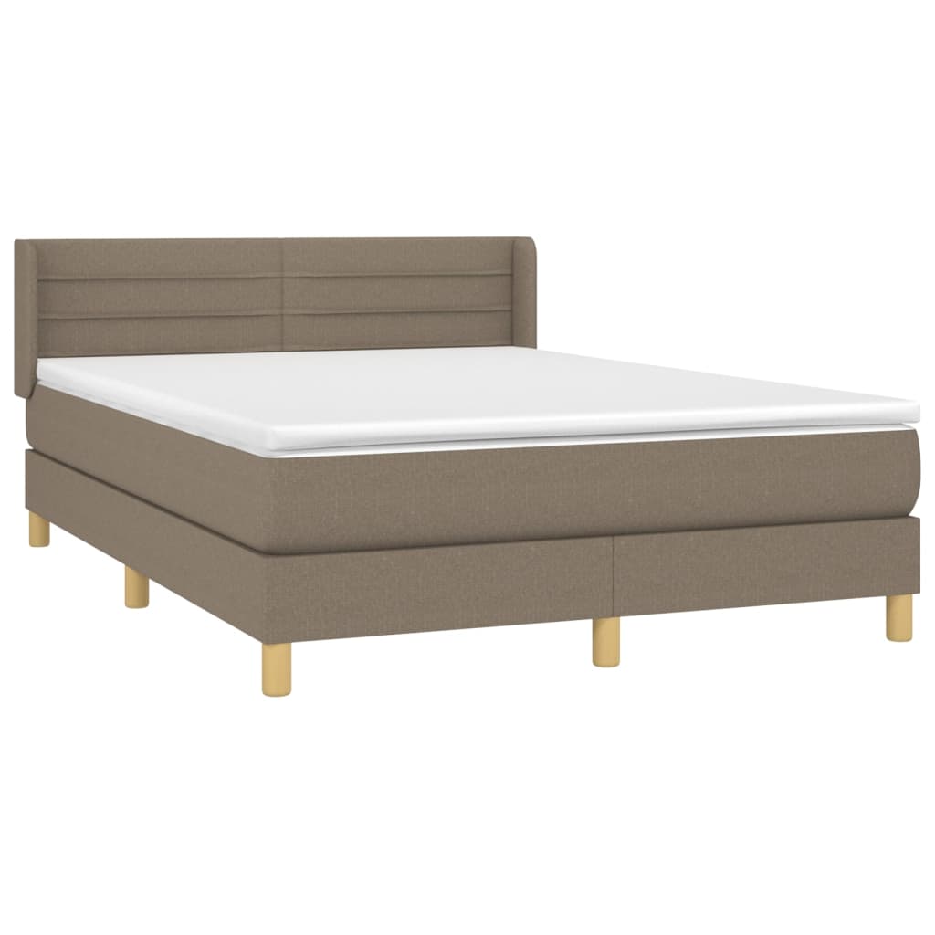 Sommier à lattes de lit avec matelas Taupe 140x200 cm Tissu - XIOS