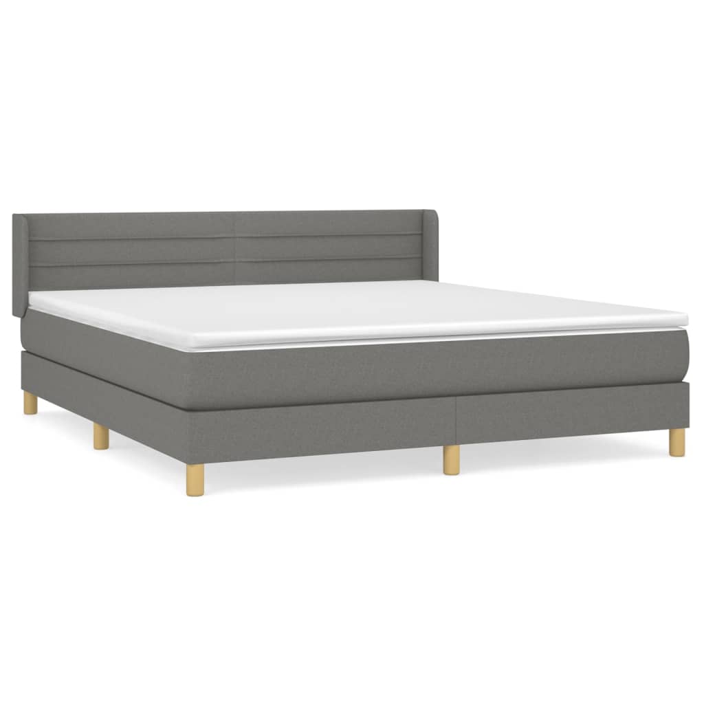 Sommier à lattes de lit avec matelas Gris foncé 180x200cm Tissu - XIOS