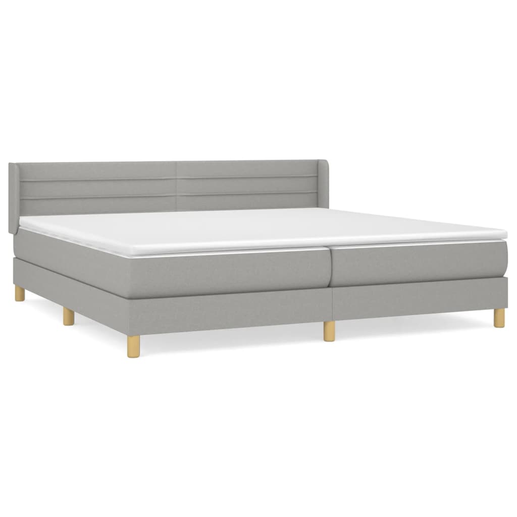 Sommier à lattes de lit avec matelas Gris clair 200x200cm Tissu - XIOS