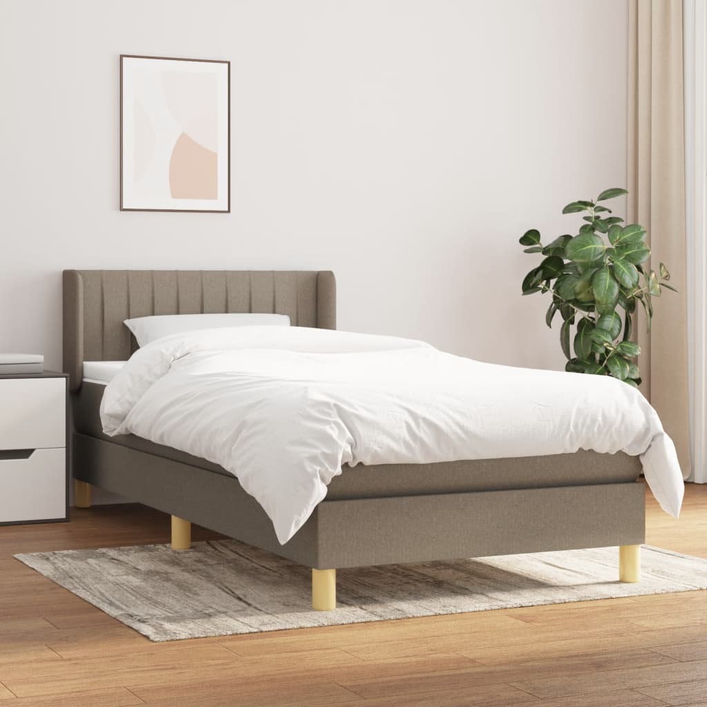 Sommier à lattes de lit avec matelas Taupe 80x200 cm Tissu - XIOS