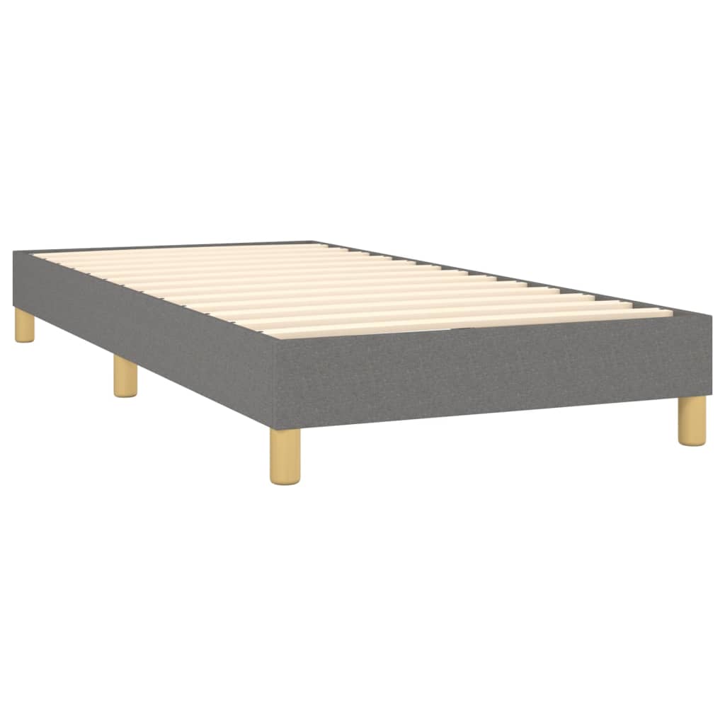 Sommier à lattes de lit avec matelas Gris foncé 90x200 cm Tissu - XIOS