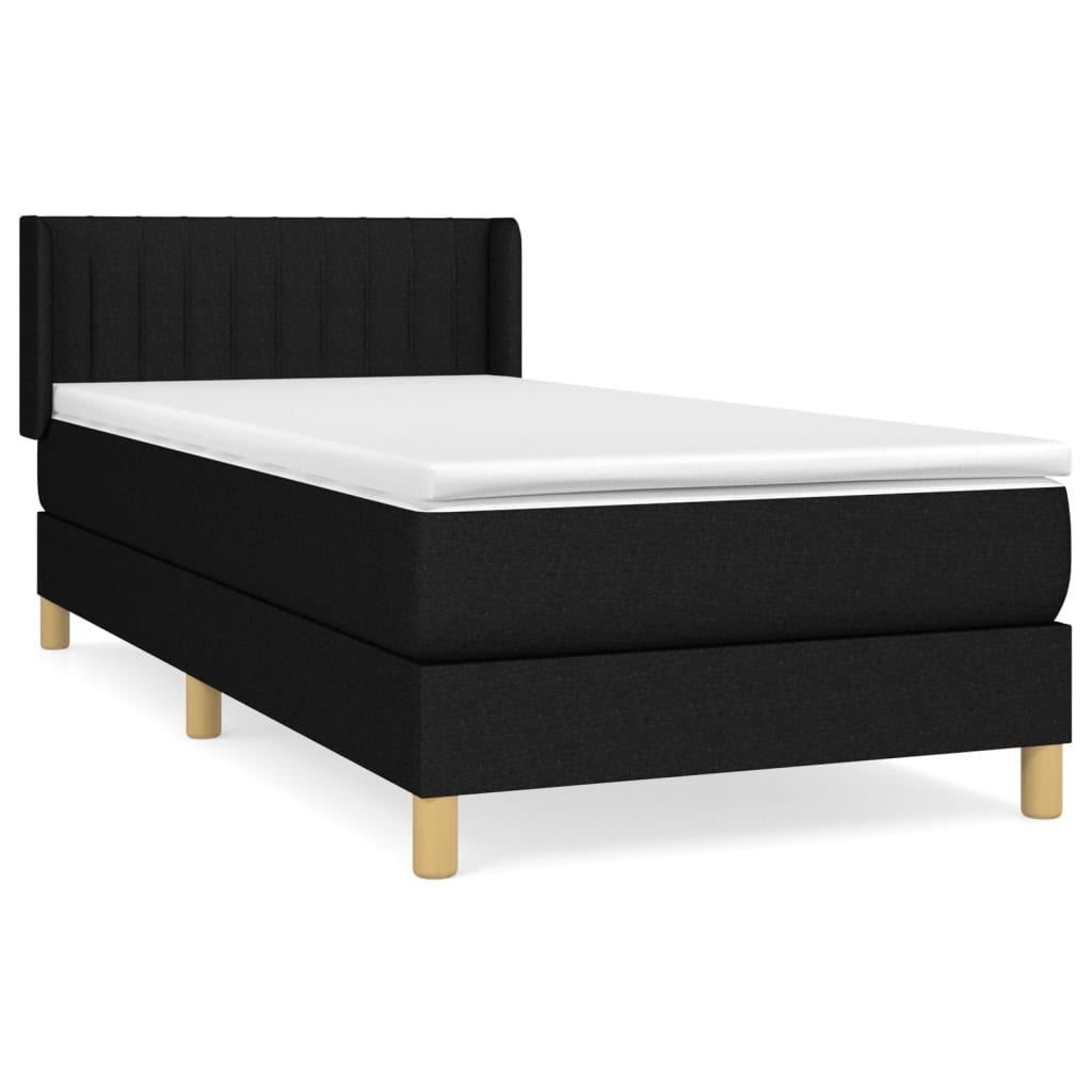Sommier à lattes de lit avec matelas Noir 90x200 cm Tissu - XIOS