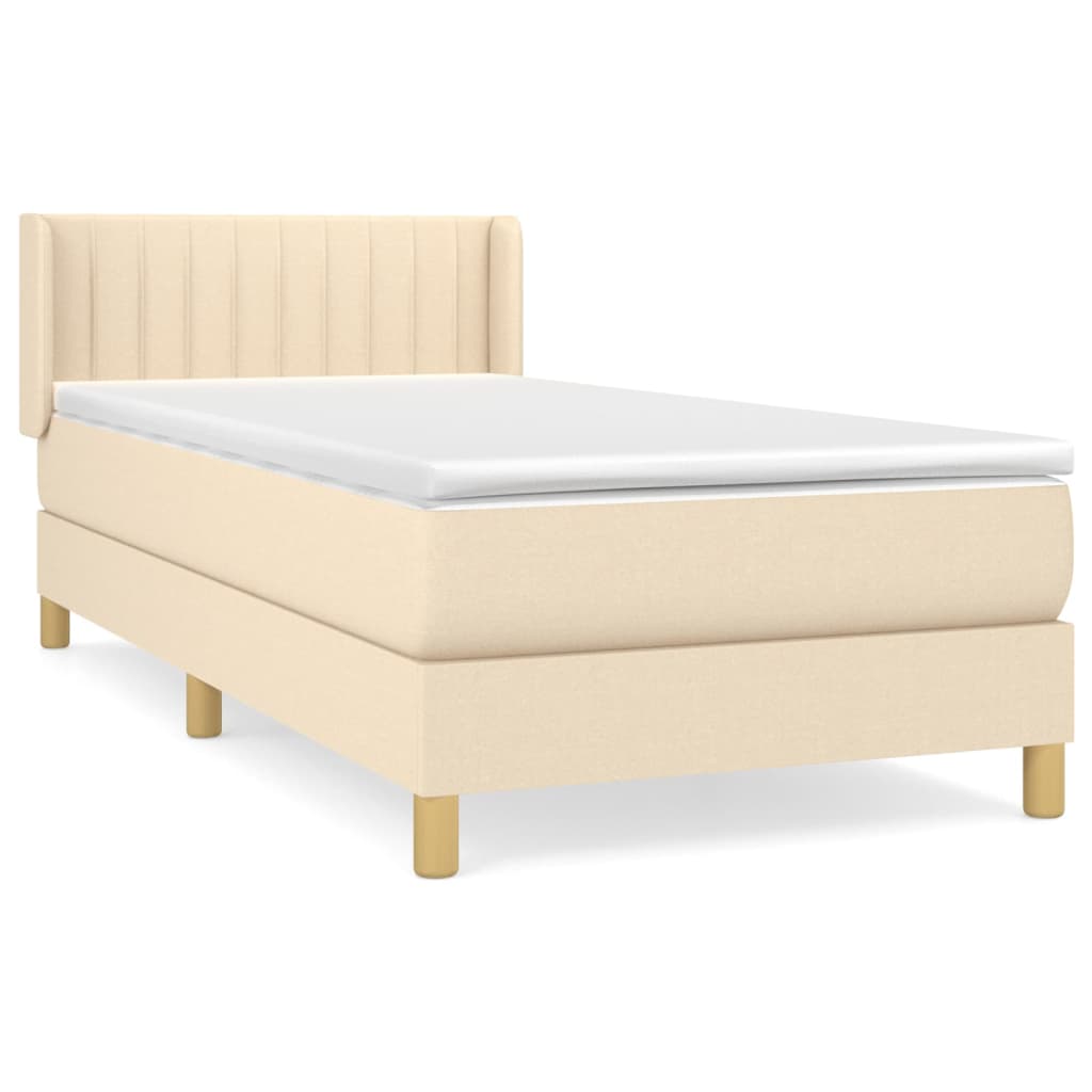 Sommier à lattes de lit avec matelas Crème 100x200 cm Tissu - XIOS