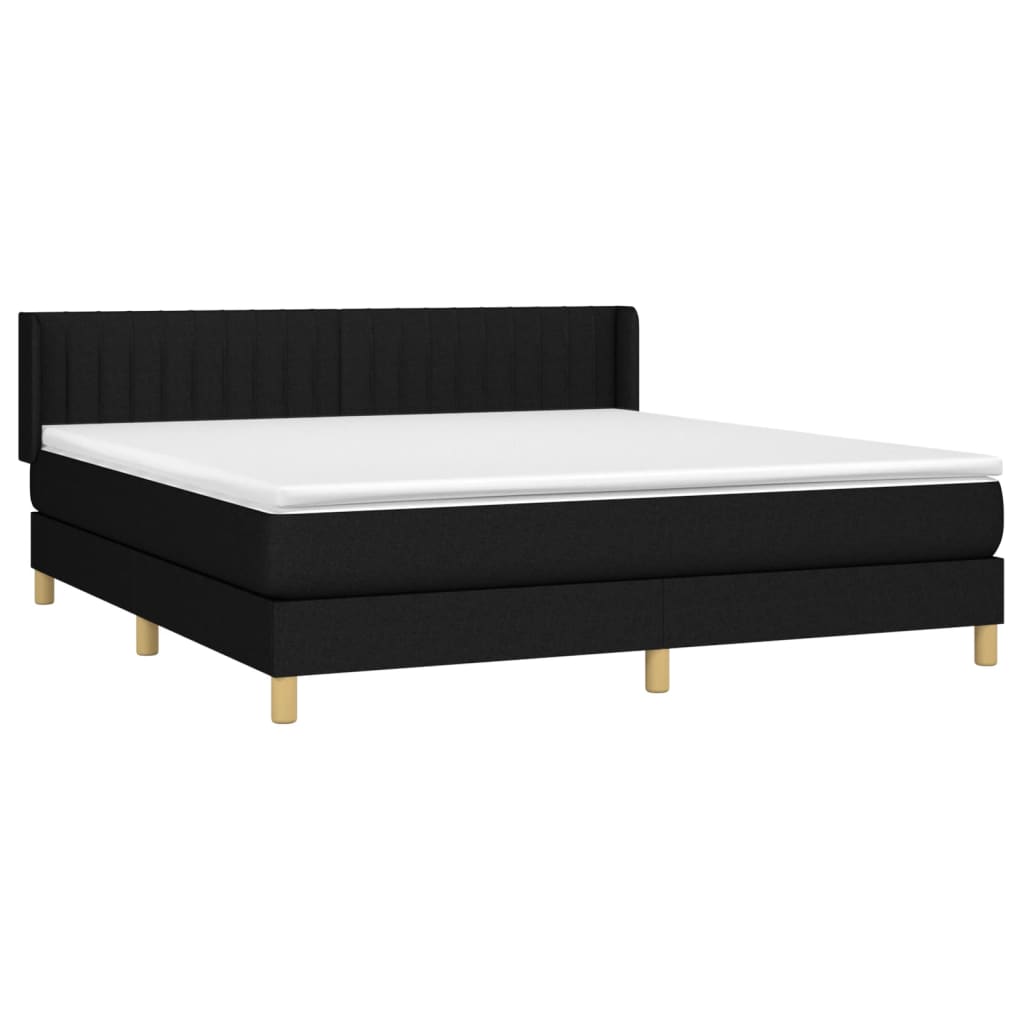 Sommier à lattes de lit avec matelas Noir 160x200 cm Tissu - XIOS
