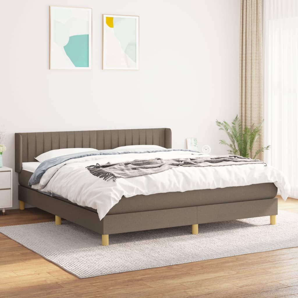 Sommier à lattes de lit avec matelas Taupe 200x200 cm Tissu - XIOS