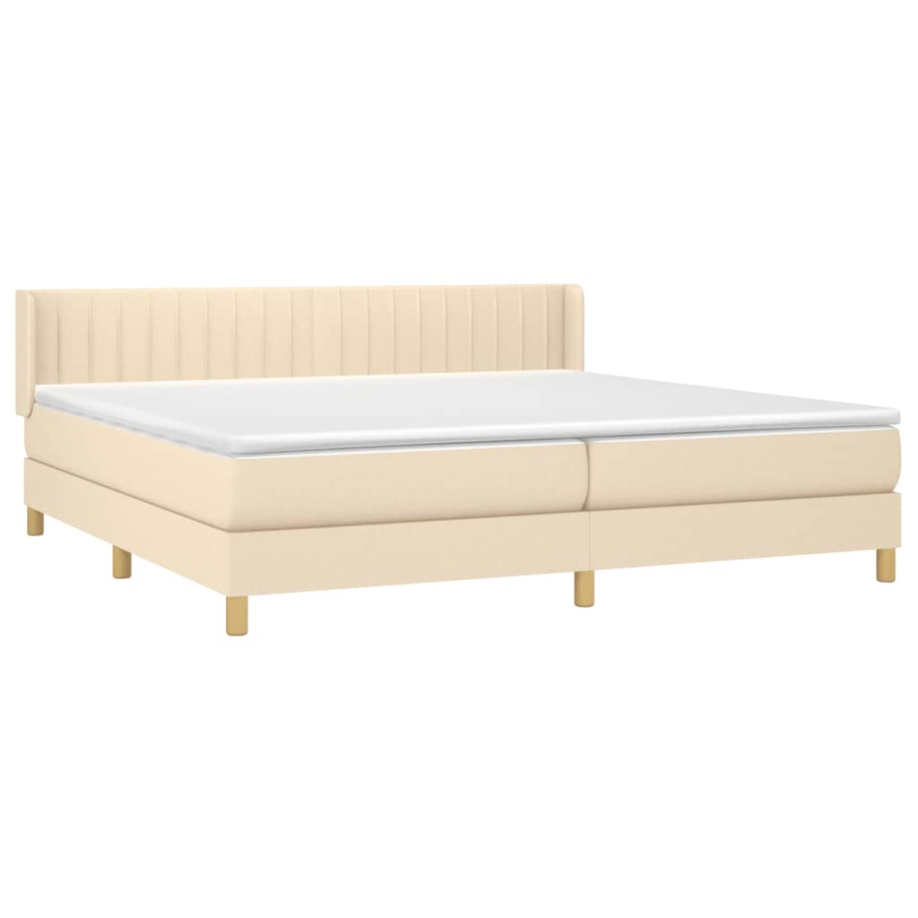Sommier à lattes de lit avec matelas Crème 200x200 cm Tissu - XIOS