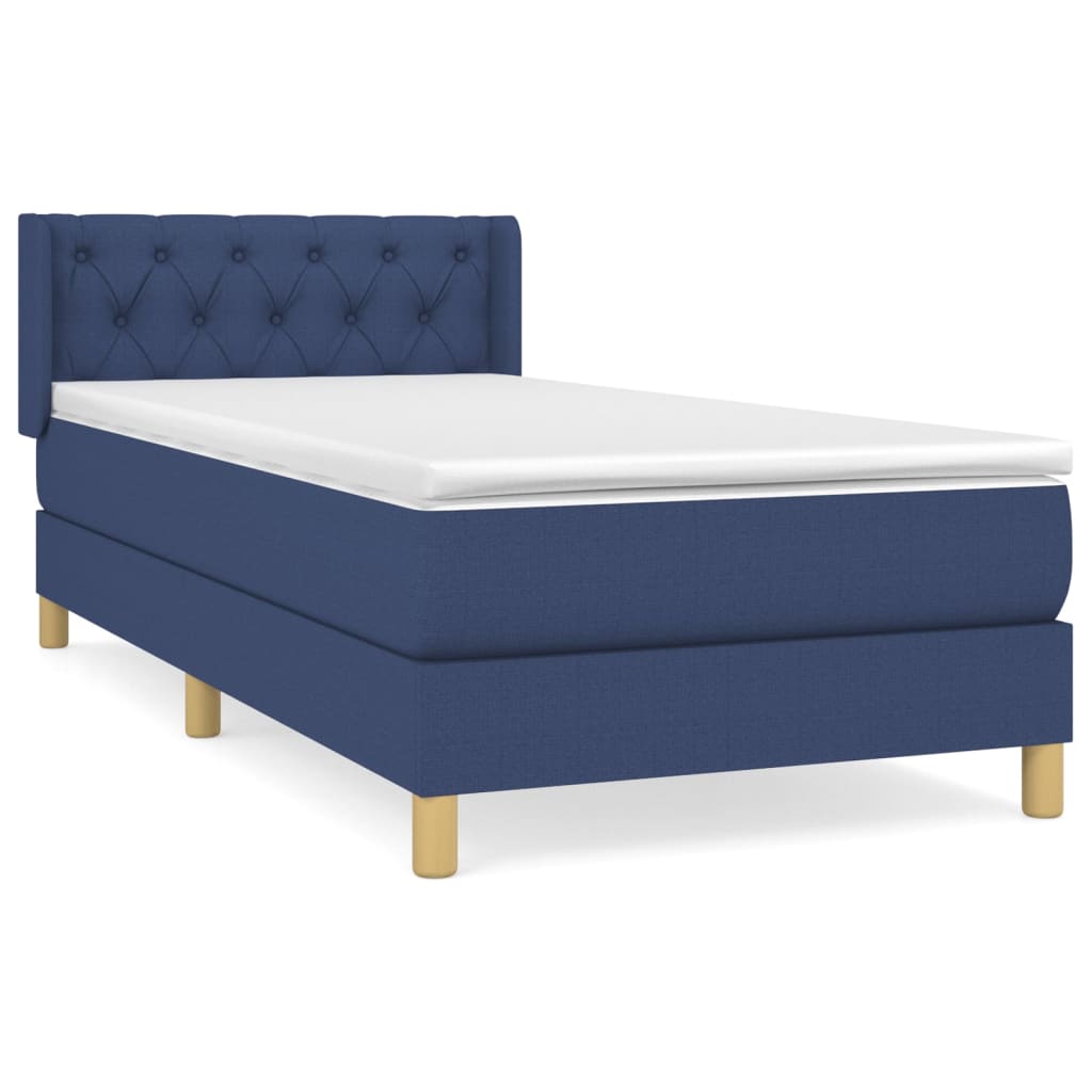 Sommier à lattes de lit avec matelas Bleu 80x200 cm Tissu - XIOS