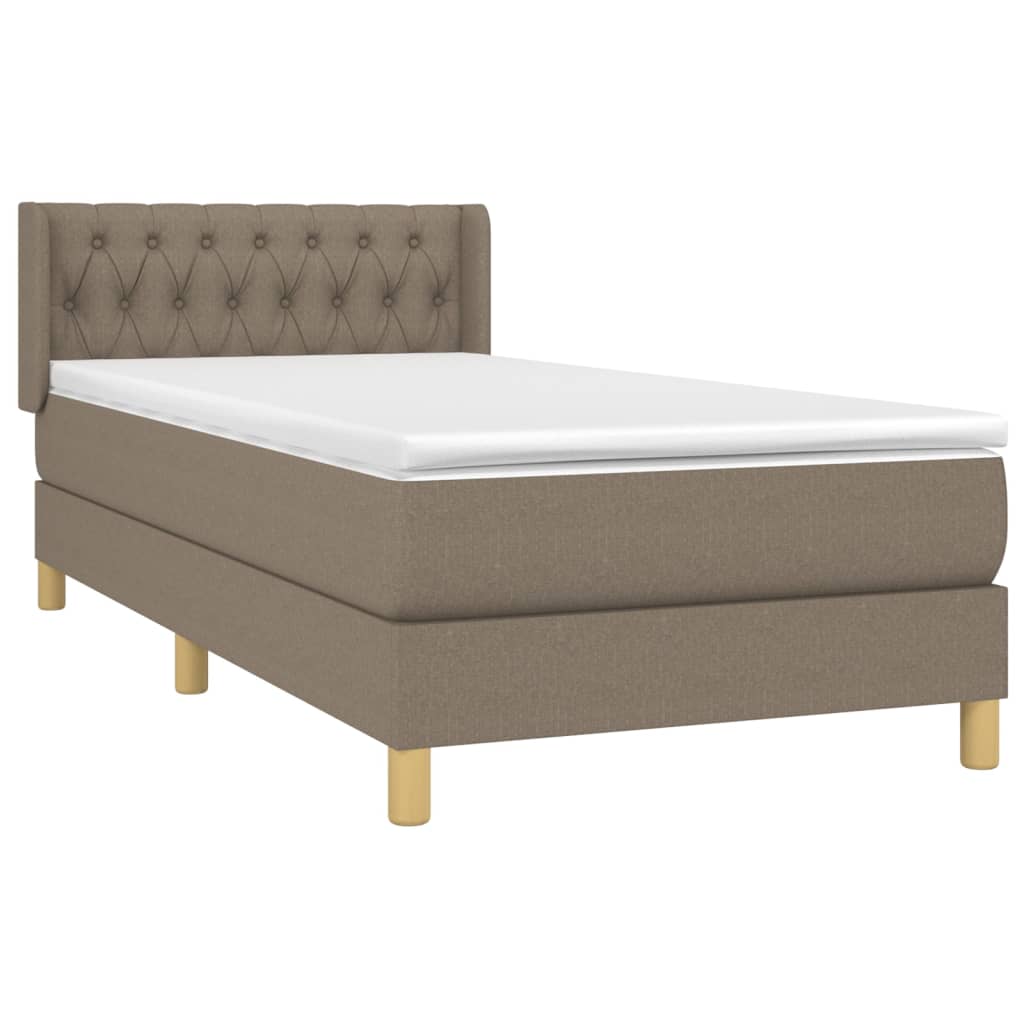 Sommier à lattes de lit avec matelas Taupe 90x190 cm Tissu - XIOS