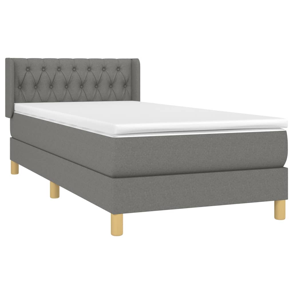 Sommier à lattes de lit avec matelas Gris foncé 100x200cm Tissu - XIOS