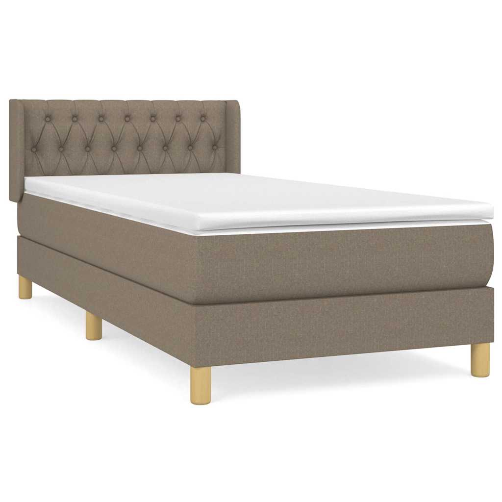 Sommier à lattes de lit avec matelas Taupe 100x200 cm Tissu
