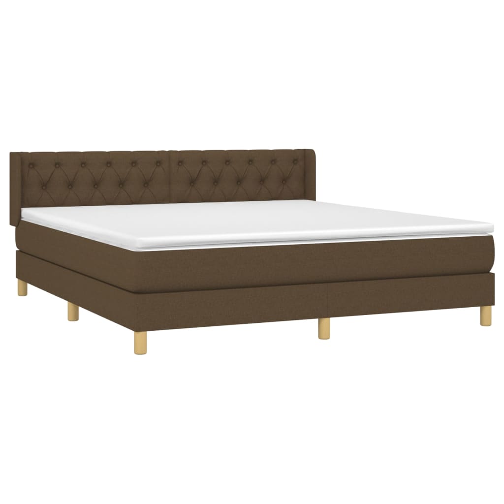 Sommier à lattes de lit avec matelas Marron foncé 160x200 cm