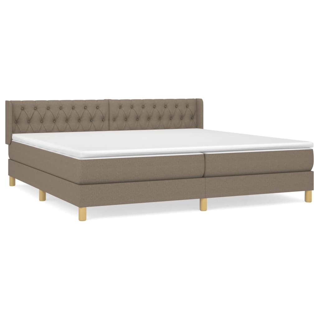 Sommier à lattes de lit avec matelas Taupe 200x200 cm Tissu - XIOS