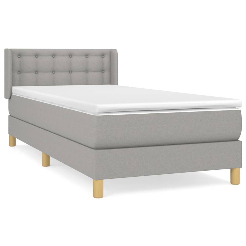 Sommier à lattes de lit avec matelas Gris clair 90x200 cm Tissu - XIOS
