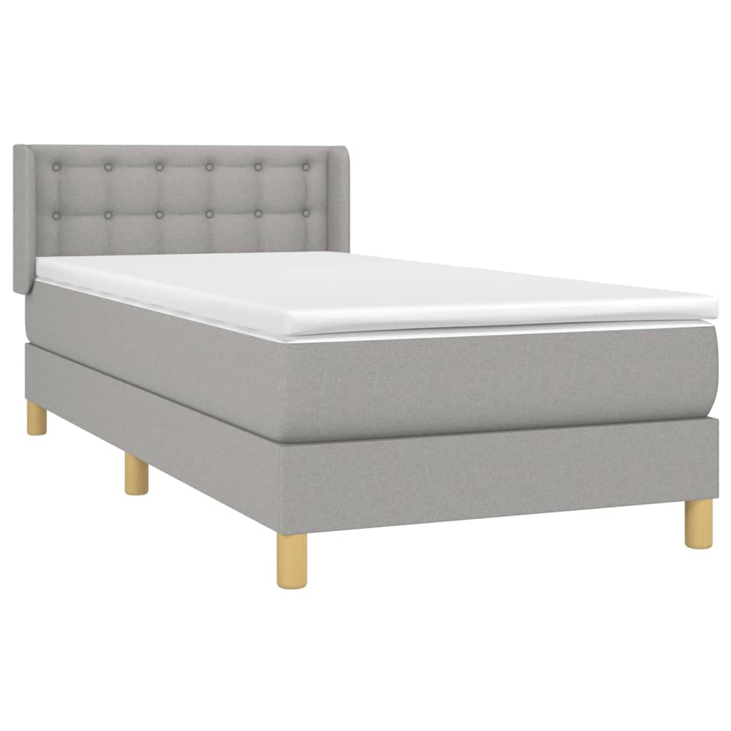 Sommier à lattes de lit avec matelas Gris clair 90x200 cm Tissu - XIOS
