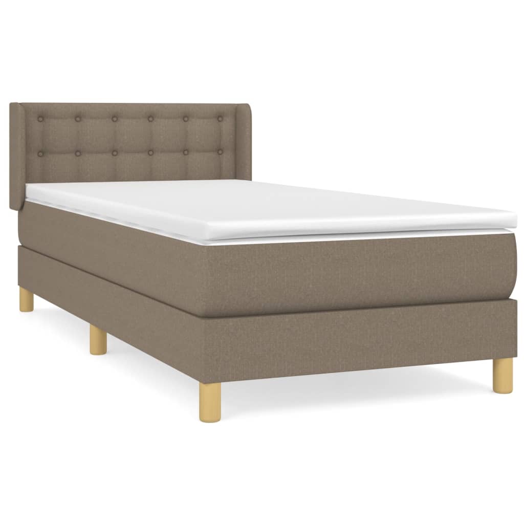Sommier à lattes de lit avec matelas Taupe 90x200 cm Tissu - XIOS