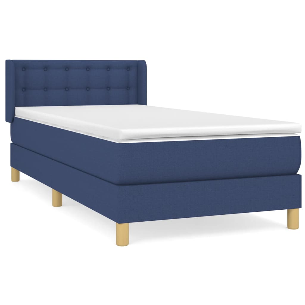 Sommier à lattes de lit avec matelas Bleu 90x200 cm Tissu - XIOS