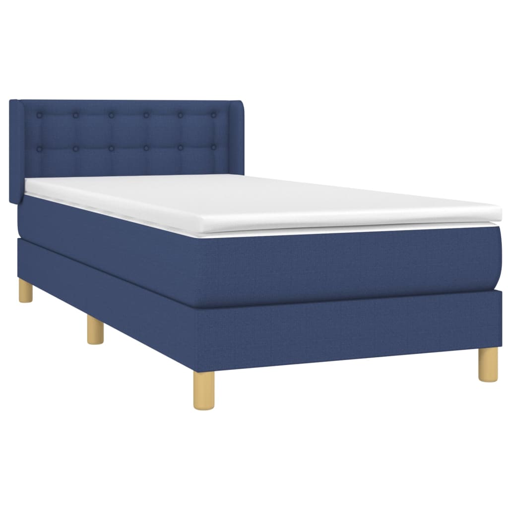 Sommier à lattes de lit avec matelas Bleu 90x200 cm Tissu - XIOS