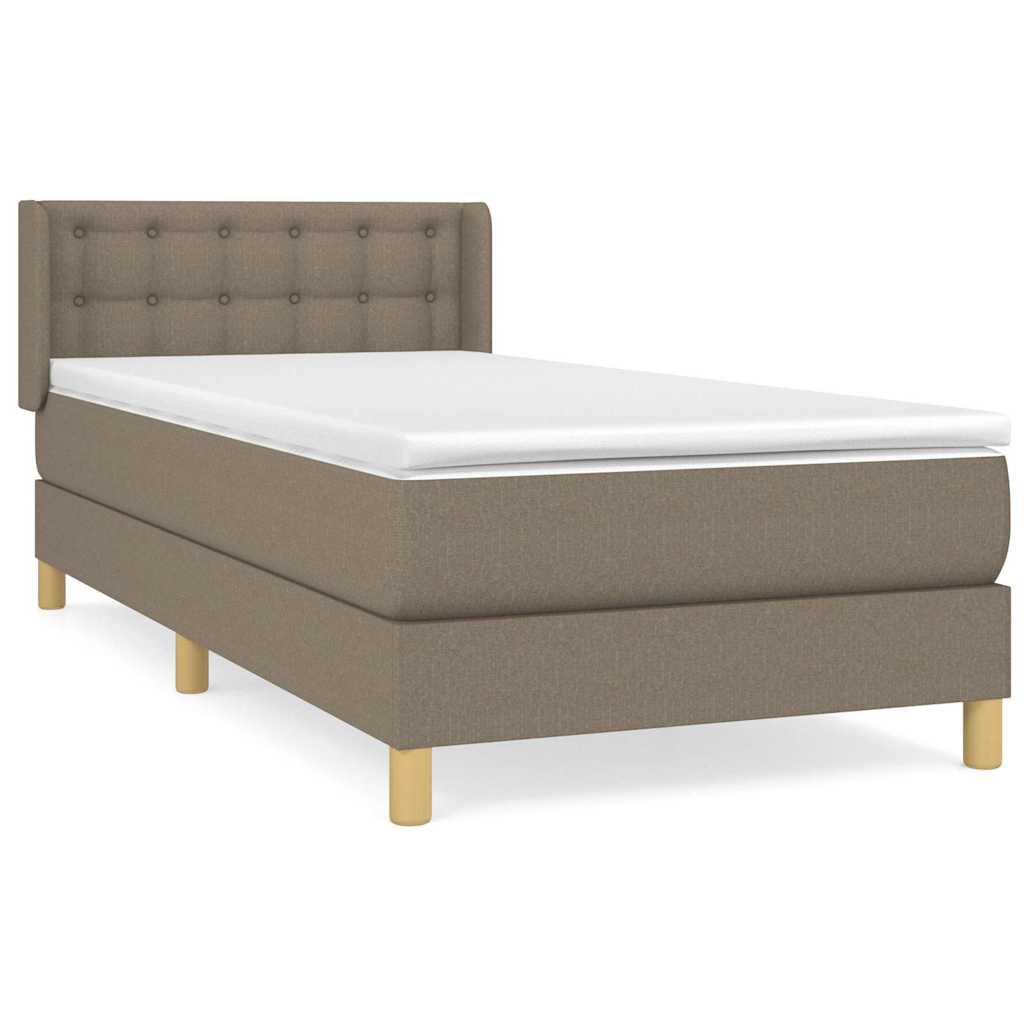 Sommier à lattes de lit avec matelas Taupe 100x200 cm Tissu