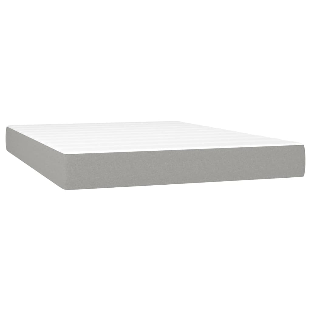 Sommier à lattes de lit avec matelas Gris clair 140x200cm Tissu - XIOS