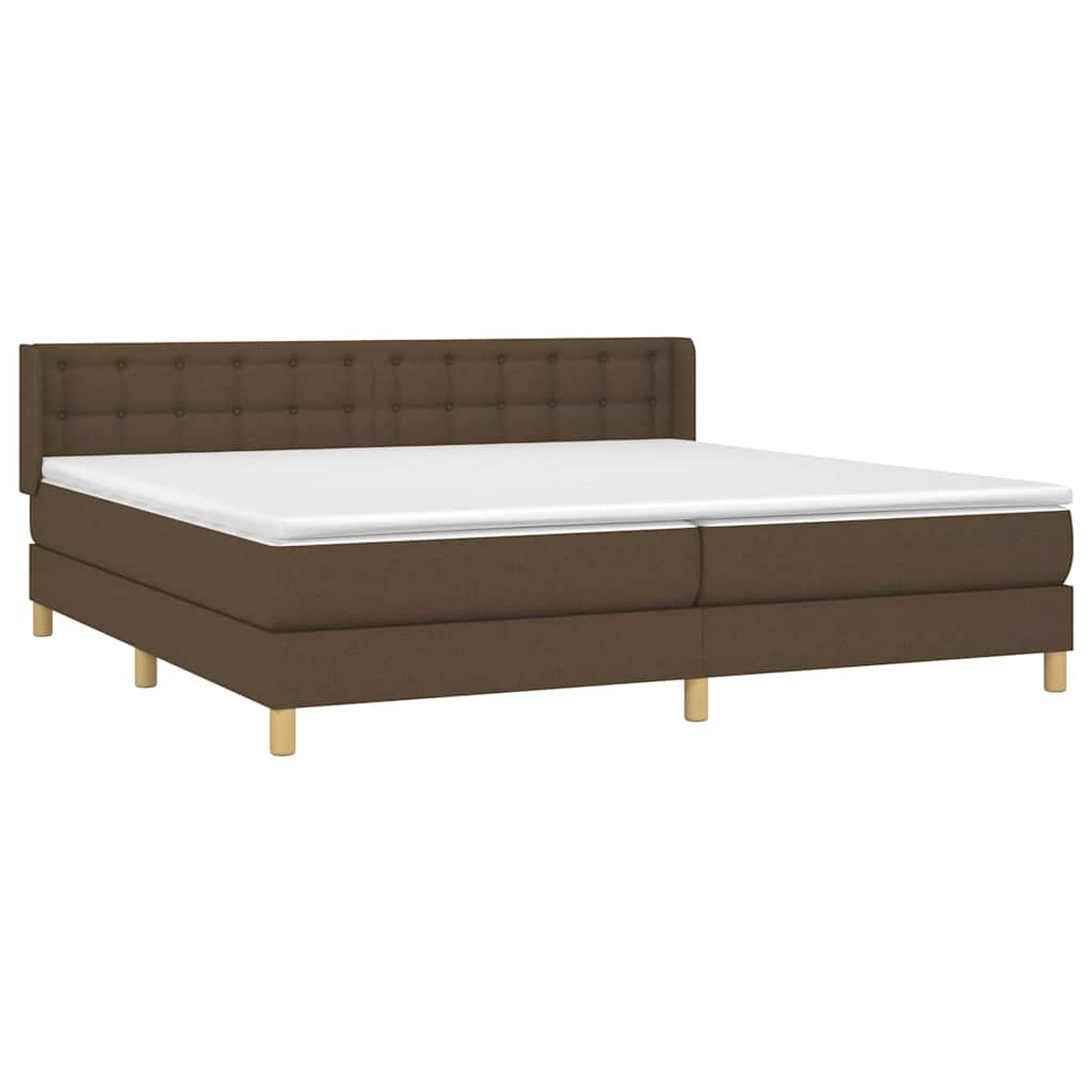 Sommier à lattes de lit avec matelas Marron foncé 160x200 cm