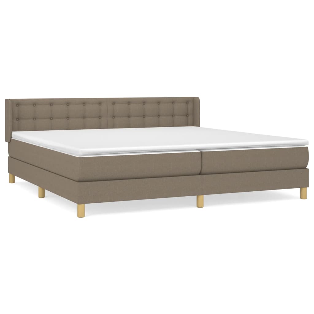 Sommier à lattes de lit avec matelas Taupe 160x200 cm Tissu - XIOS