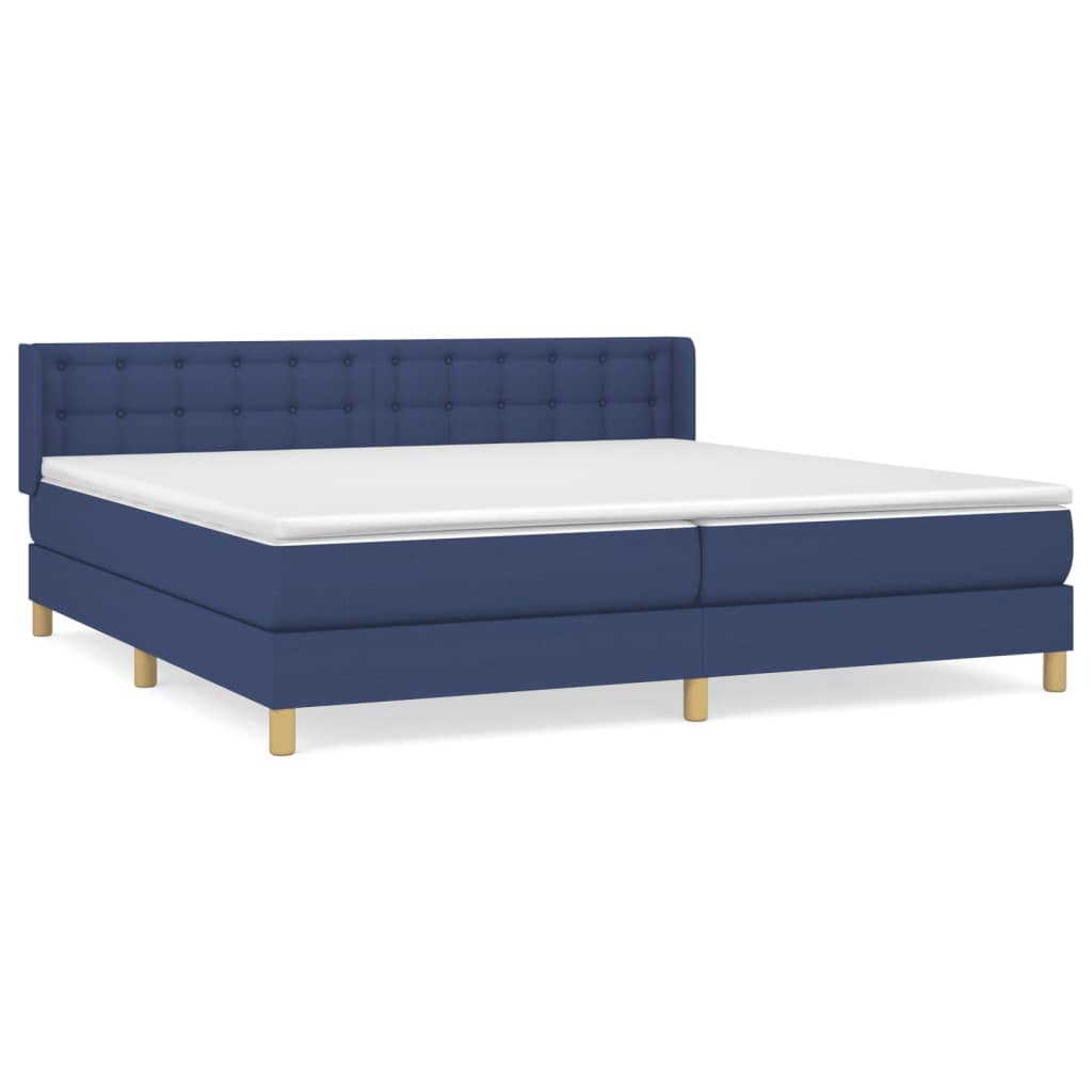 Sommier à lattes de lit avec matelas Bleu 160x200 cm Tissu - XIOS