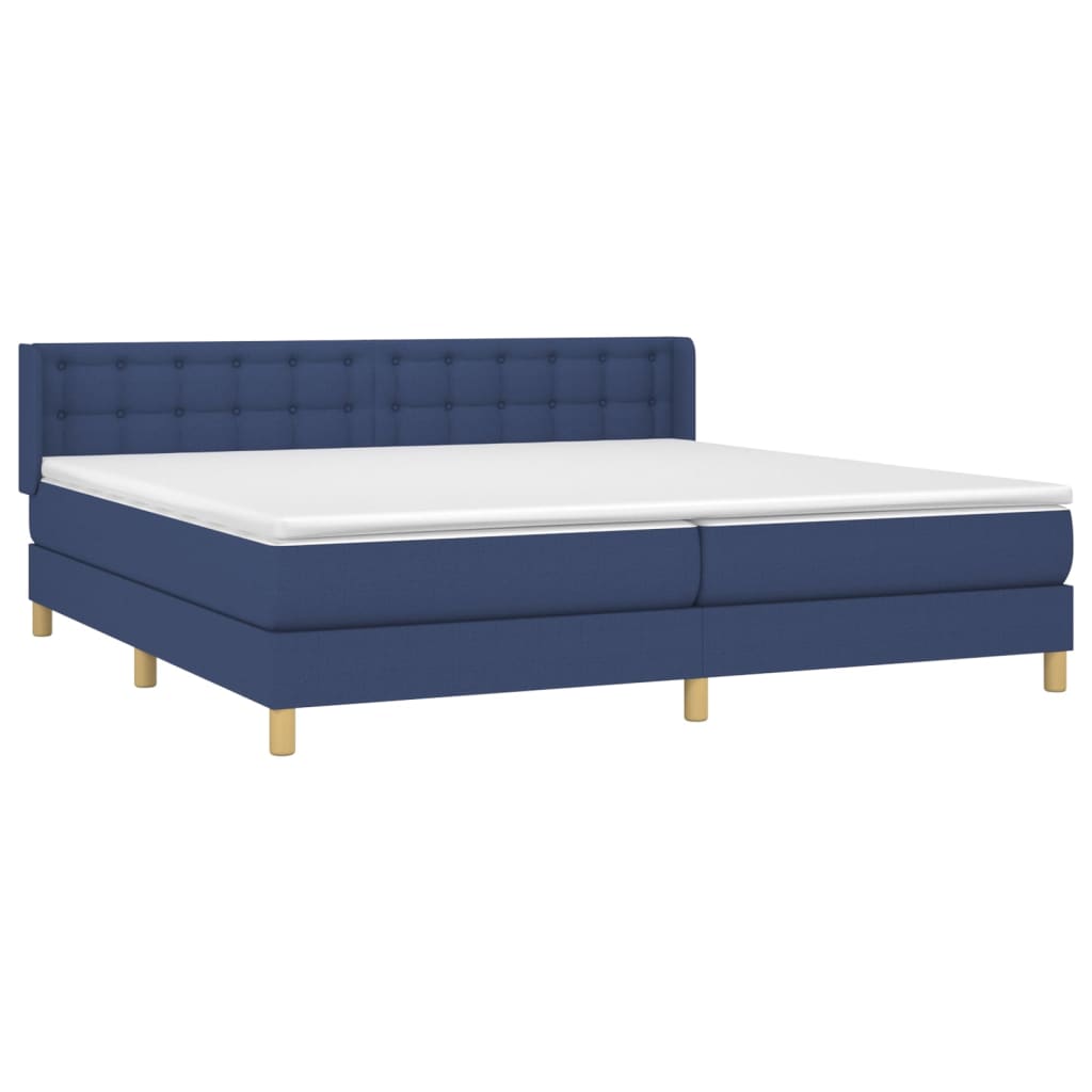Sommier à lattes de lit avec matelas Bleu 160x200 cm Tissu - XIOS