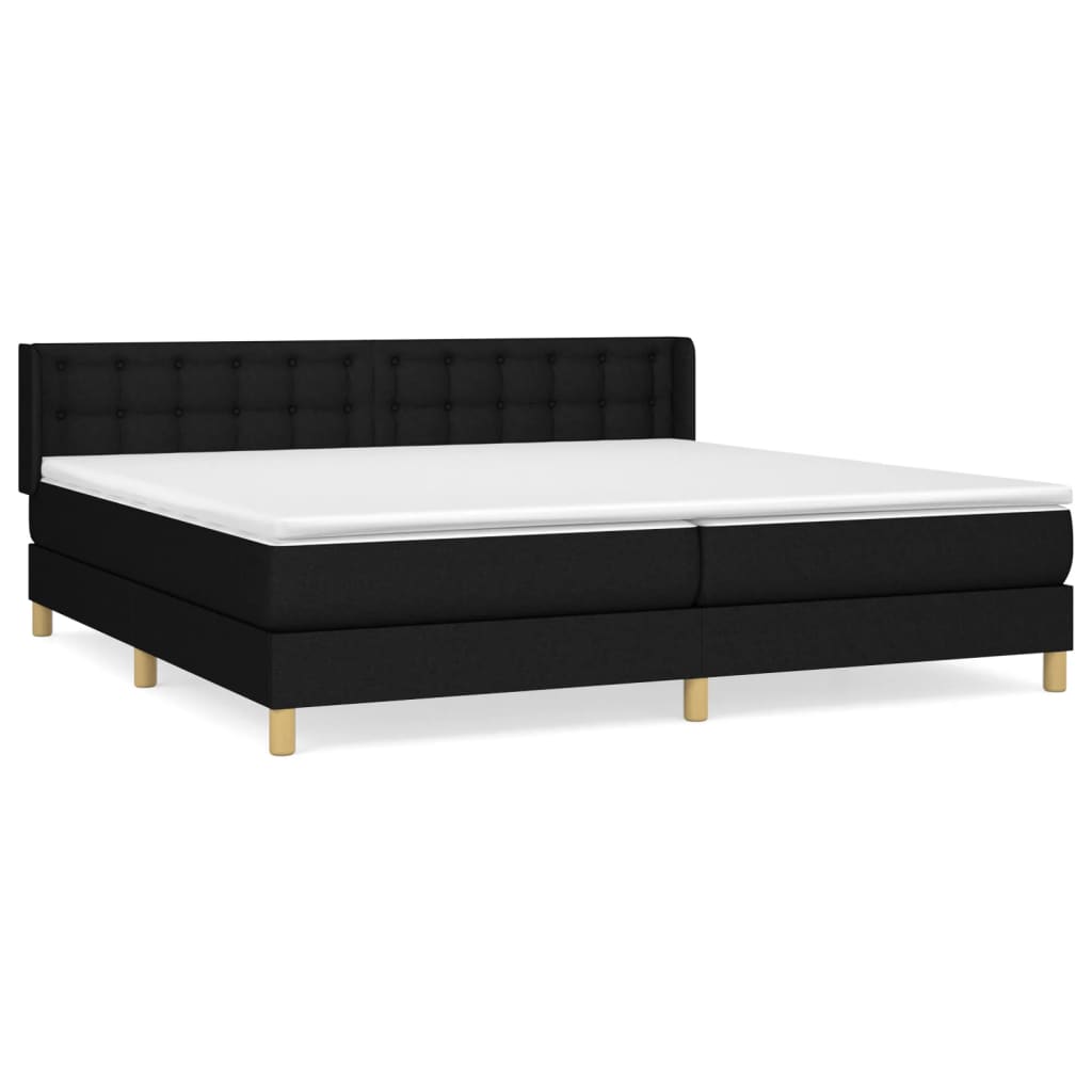 Sommier à lattes de lit avec matelas Noir 180x200 cm Tissu - XIOS