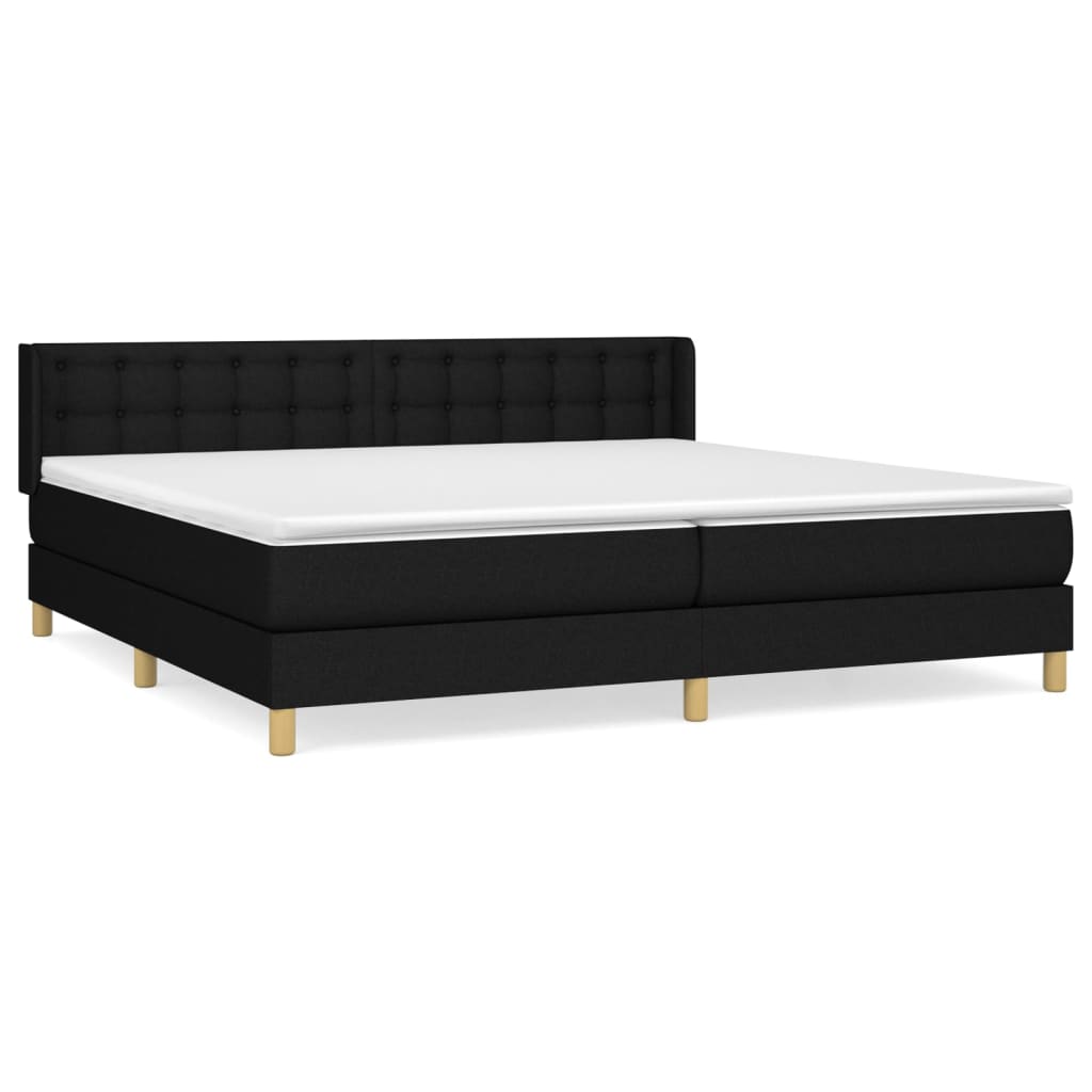 Sommier à lattes de lit avec matelas Noir 200x200 cm Tissu - XIOS