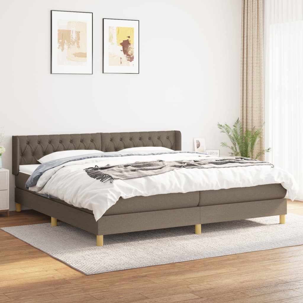 Sommier à lattes de lit avec matelas Taupe 200x200 cm Tissu - XIOS