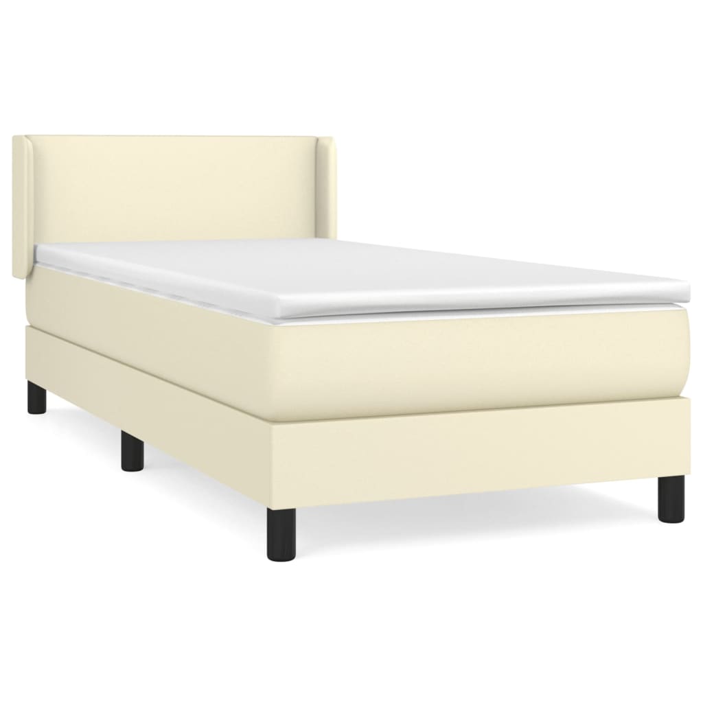 Sommier à lattes de lit avec matelas Crème 80x200 cm Similicuir - XIOS