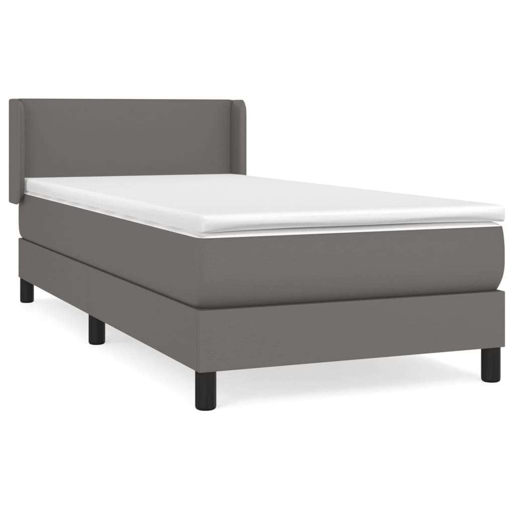 Sommier à lattes de lit avec matelas Gris 80x200 cm Similicuir - XIOS
