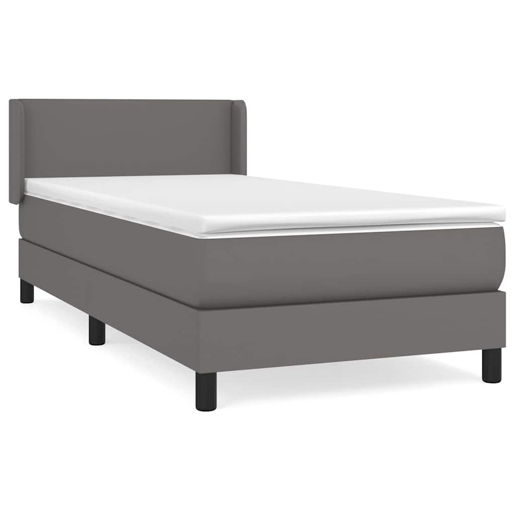 Sommier à lattes de lit avec matelas Gris 80x200 cm Similicuir