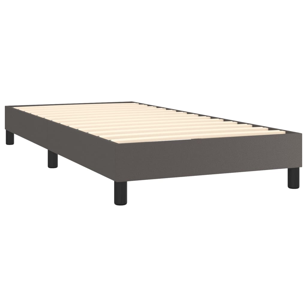 Sommier à lattes de lit avec matelas Gris 90x200 cm Similicuir - XIOS